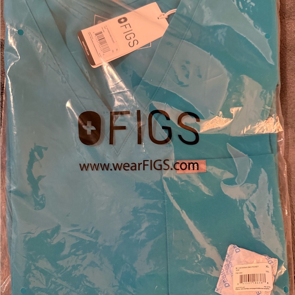 Figs Catarina Scrub Top, XL, Teal